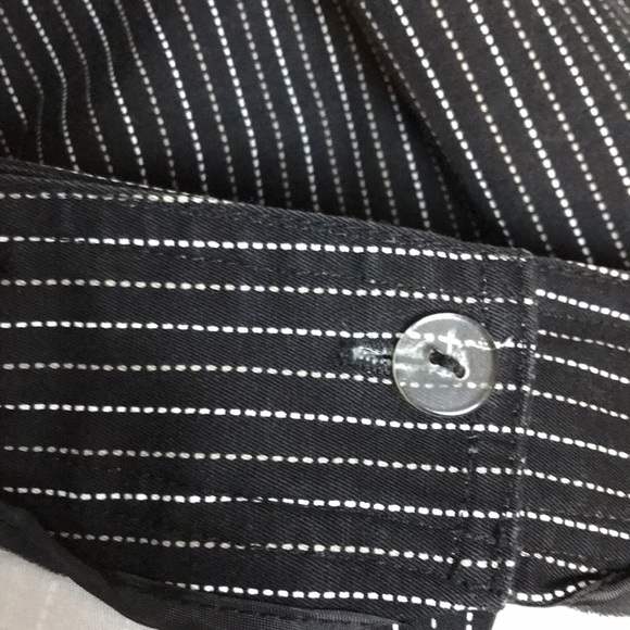 Lane Bryant Women’s Pinstripe Black White Taupe Capri Dress Pants - Picture 7 of 9